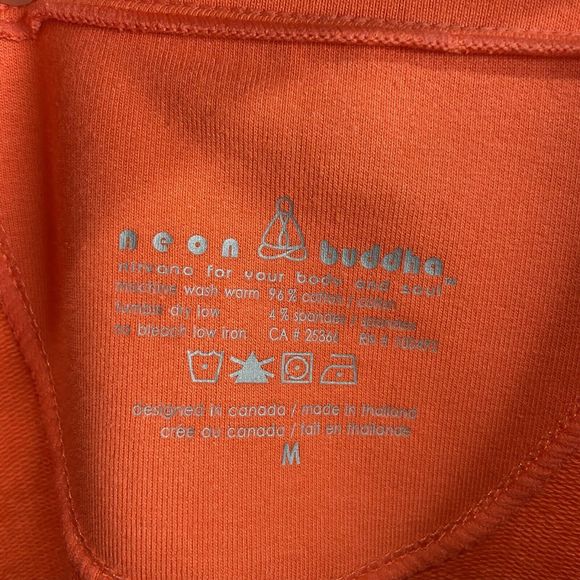 Neon Buddha Size Medium Button Front Blazer Jacket Coral Stretch Knit Bright EUC - Picture 3 of 7